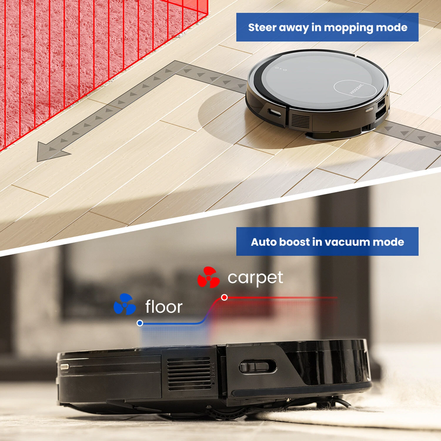 (image for) [USA Direct] Proscenic X1 Smart Vacuum Cleaner 3000PA Suction High Frequency Vibration Mop with Automatic Garbage Recovery Bucket Radar Navigation APP Control